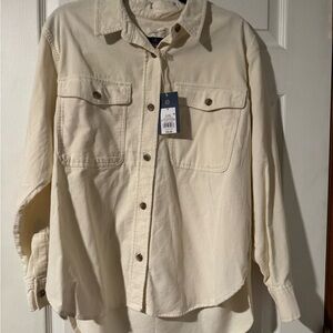 Universal Thread Men's Cream Button-Up Shirt Jacket